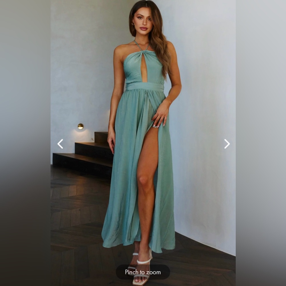 NWT Selfie Leslie Athena High Split Maxi Dress
